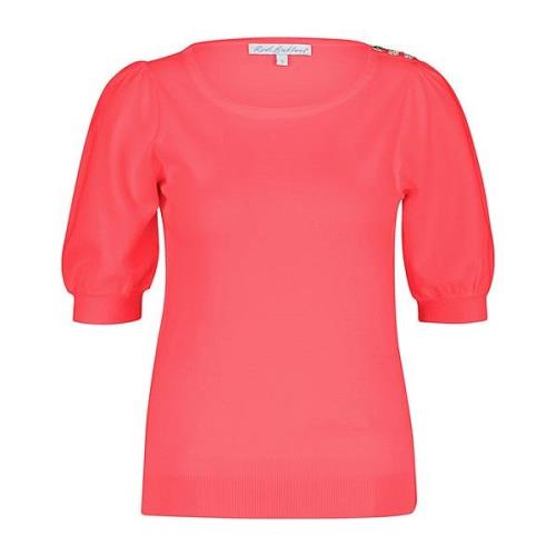 Red Button Top srb4231 sweet fine knit 