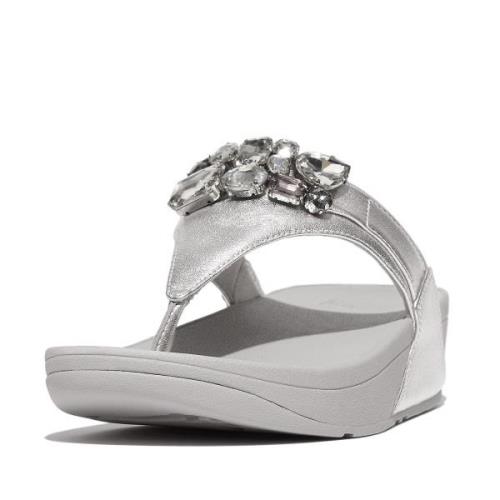 FitFlop Lulu jewel-deluxe metallic-leather toe-thongs