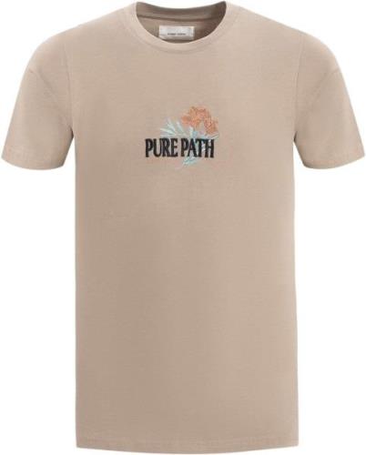 Pure Path Tshirt with front embroidery taupe
