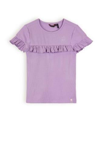 NoNo Meisjes t-shirt rib met ruffel kovan galaxy c