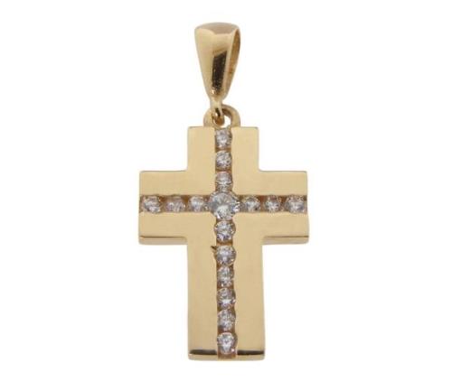 Christian Rose gouden zirkonia kruis