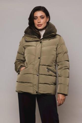 Rino & Pelle Padded jacket with faux fur collar army