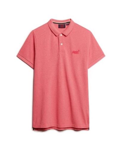 Superdry Classic pique polo shirt donker rose