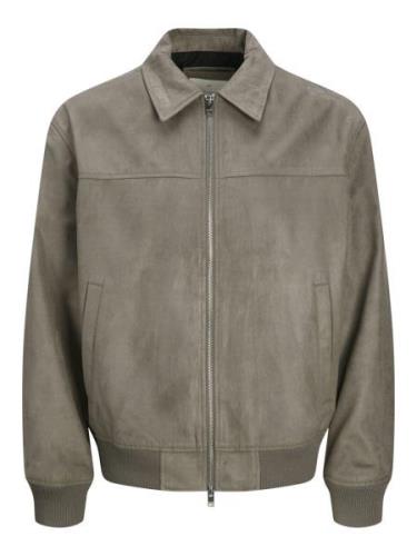 Jack & Jones Jprccray faux suede bomber taupe