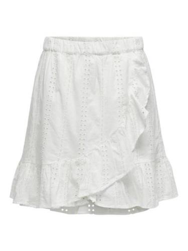 Only Onldonna short emb skirt wvn off-white