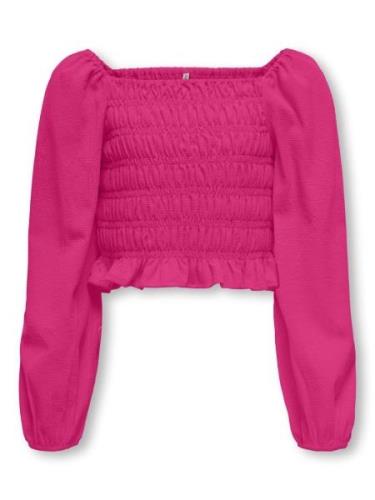 Only Koghelene puff sleeve top wvn fuchsia