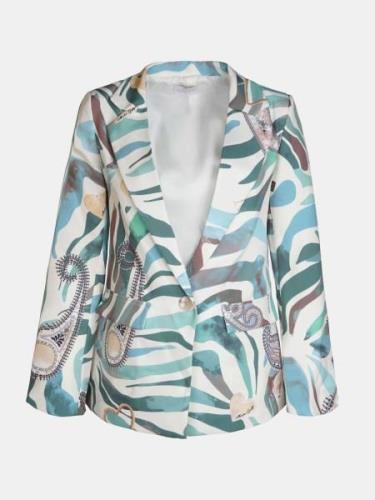 Mucho Gusto Blazer moon aquarel groen met paisley