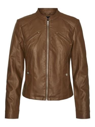 Vero Moda Vmfavodona coated jacket cognac