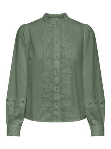 Jacqueline de Yong Jdyflo ls lace shirt wvn olijf