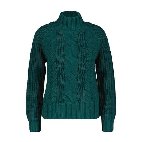 Red Button Sweater srb4370 turtle cable teal