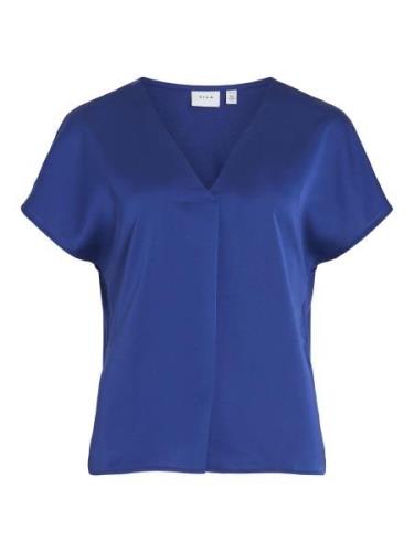 Vila 14089239 viellette v-neck s/s satin top