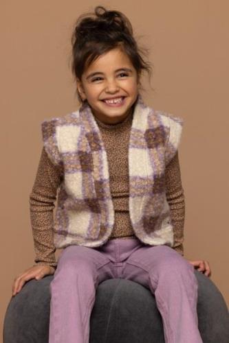 Looxs Revolution Gilet teddy/bouclé look lila ruit voor meisjes in de ...