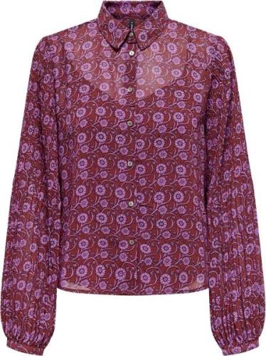 Only Onlstar life l/s plisse shirt ptm syrah/block boho