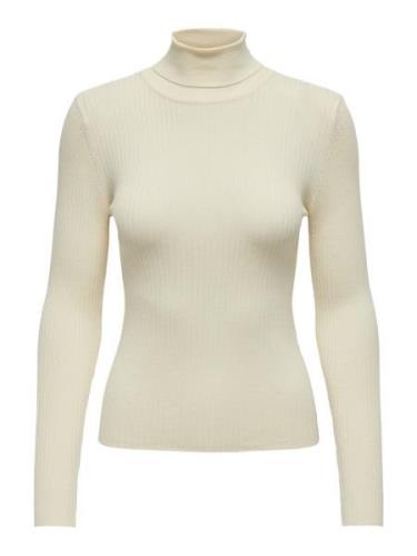 Jacqueline de Yong Jdyplum ls roll neck pullover knt beige