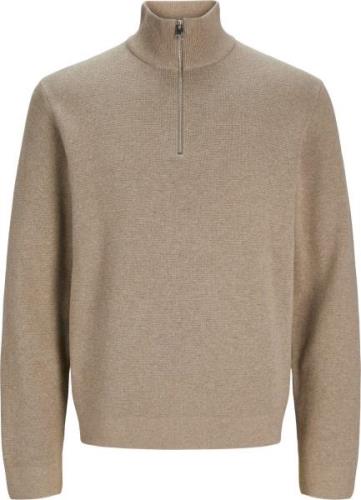 Jack & Jones Jprblamilano stitch knit half zip sn peat/melange