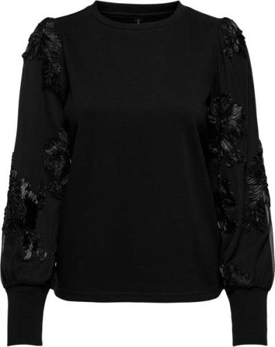 Only Onlrosanna l/s o-neck mix cs swt black/roses