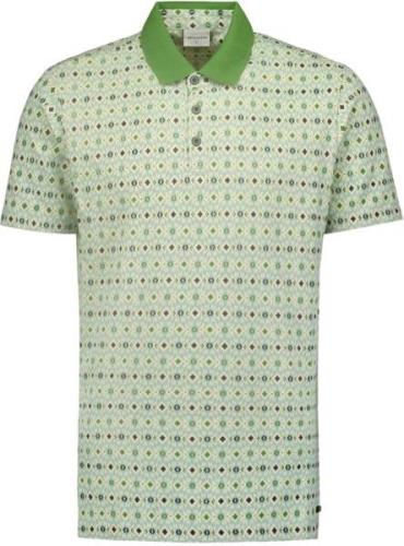 No Excess Polo korte mouw print allover pique stretch mint