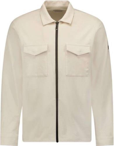 No Excess Overshirt met ritssluiting stretch cream