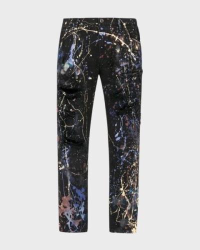 Dolce and Gabbana Heren jeans abstracte verfspatten