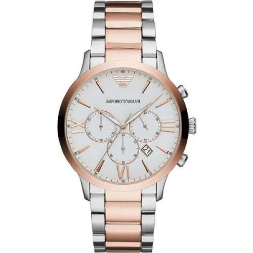 Emporio Armani / brons stalen chronograaf heren horloge