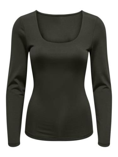 Only Onlea l/s deep neck top jrs noos