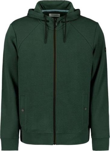 No Excess Sweater hooded full zipper double l dark green