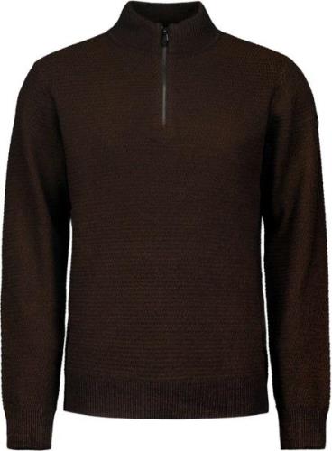 No Excess Pullover half zipper 2 coloured mel brown