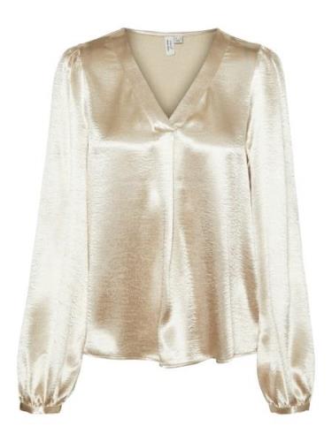 Vero Moda Vmrosanna ls v-neck top wvn btq goudkleurig