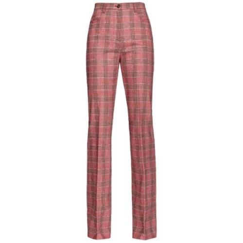 Pinko Polyester flared broek met prince of wales motief