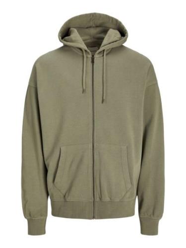 Jack & Jones Jjecharge faded sweat zip hood noos olijf