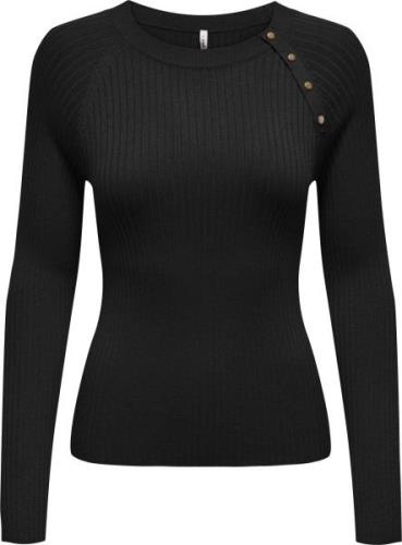 Only Onlmeddi ls button detail o-neck black