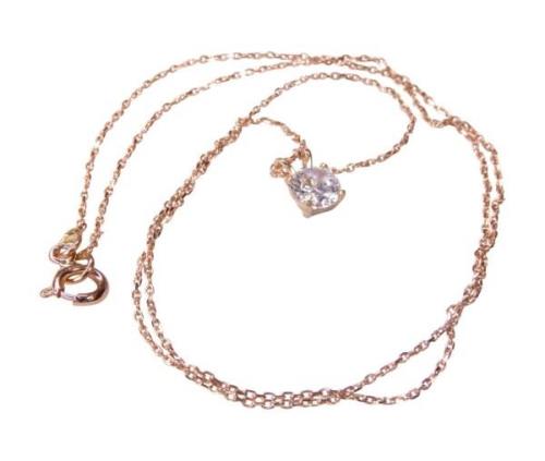 Christian 14 karaat rosé ketting solitaire