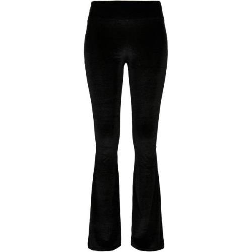 Urban Classics Dames fluwelen hoge taille bootcut legging