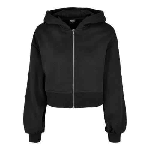 Urban Classics Dames korte oversized hoodie met volledige ritssluiting