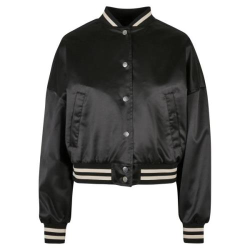 Urban Classics Dames satijnen oversized varsity jacket