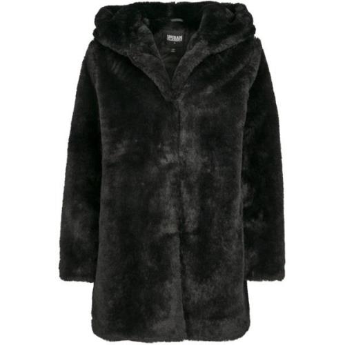 Urban Classics Dames teddy fleece mantel met capuchon