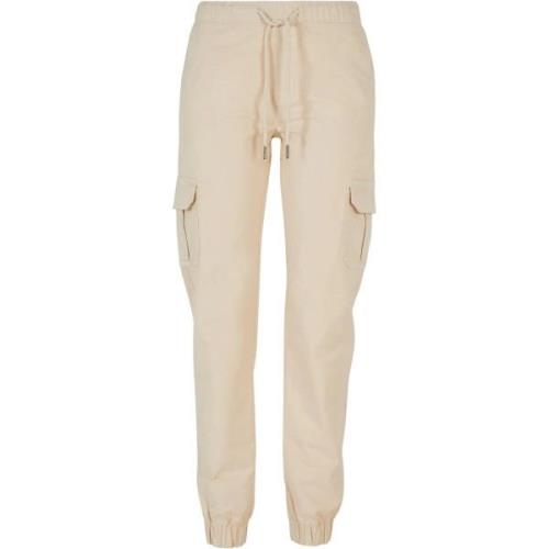 Urban Classics Dames cargo pocket hoge taille joggingbroek