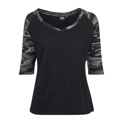 Urban Classics Dames contrast raglan 3/4 mouw top