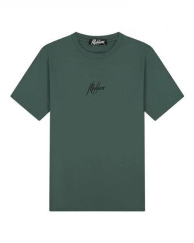 Malelions men striped signature t-shirt mm1-aw24-09 036 dark green