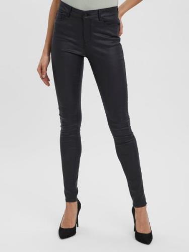 Vero Moda vmseven nw ss smooth coated pants n 10138972 black