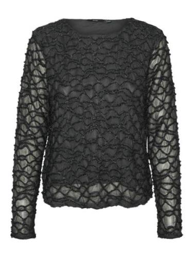 Vero Moda Vmelga ls short boatneck glitter to antraciet