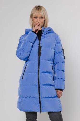 Rino & Pelle long padded hooded coat jade.7002411 10676 blue shade