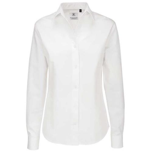 B and C B&c vrouwen/dames sharp twill shirt met lange mouwen