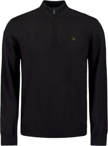 No Excess Pullover half zip 2 coloured melang black