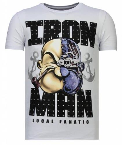 Local Fanatic Iron man popeye rhinestone t-shirt