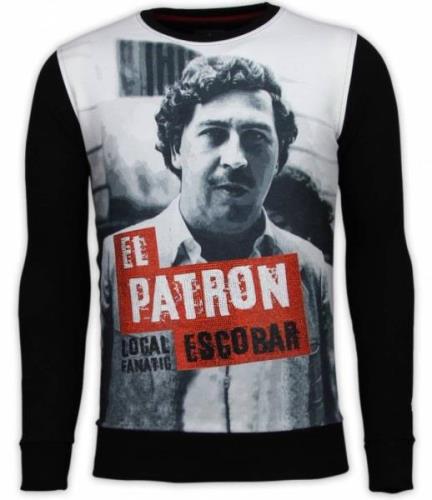 Local Fanatic El patron escobar digital rhinestone sweater