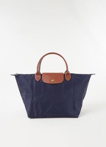 Longchamp Le Pliage handtas M met leren details