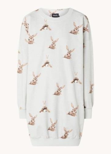Snurk Bunny Bums sweater jurk van biologisch katoen met print
