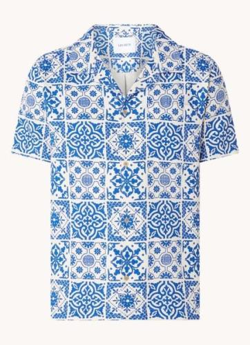 Les Deux Tile regular fit overhemd met print en borstzak