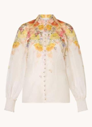 Zimmermann Tranquillity blouse in zijdeblend met bloemenprint
